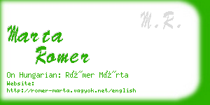 marta romer business card